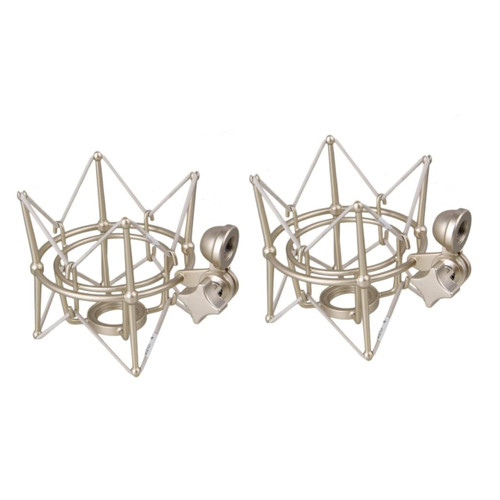 VICASKY 2pcs Condenser Microphones Mount Metal Brackets Metal Stand Microphone Mic Mount Microphone Suspension Stand Mic -vibration Microphone Mount Mic Arm Shock Cylinder