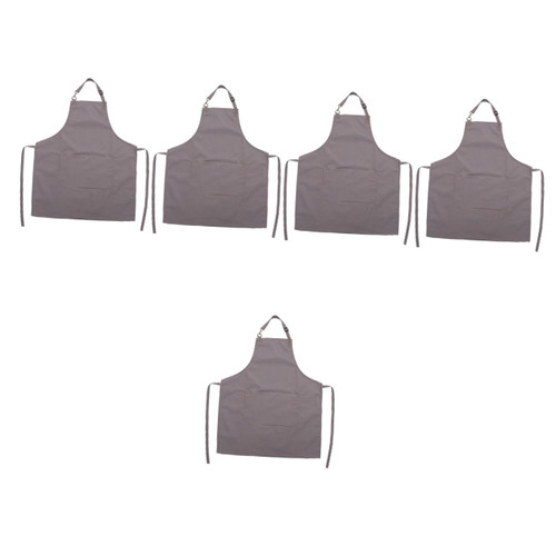HOMSFOU 5pcs Kitchen Apron Canvas Pocket Apron Mens Grill Apron Gardening Apron Barber Apron Kitchen Bib for Women Couples Baking Bib Aprons for Men Apron for Baking Coffee Paint Work