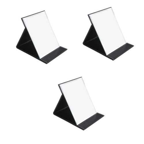 Angoily 3pcs Fashion Mirror Travel Makeup Mirror Dresser Makeup Mirror Folding Stand Mirror Travel Wallet Compact Standing Mirror Desktop Makeup Mirror Foldable Student Beauty Mirror