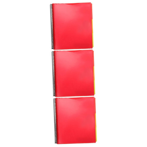 STOBOK 3pcs Coil Notebook Folder Binder Pockets Pocket Files Folder File Pocket Folder File Pockets Files Organizer Paper Filling Folders Coil File Folders Pp Office Storage Artifact