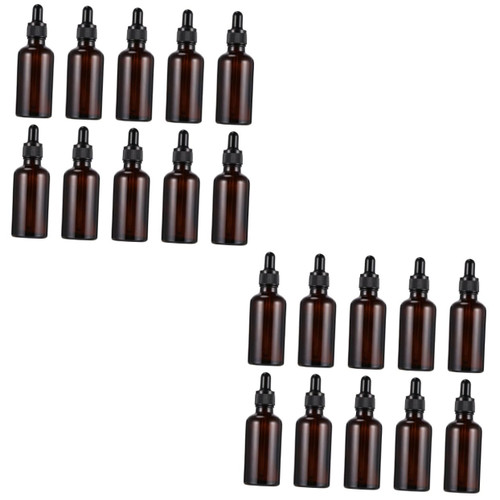 Angoily 20 Pcs Glass Essential Oil Bottle Perfume Dropper Amber Glass Dropper Medicine Bottles 10ml Glass Containers for Liquids Reusable Dropper Bottles Glass Bottle Travel Perfume Bottle