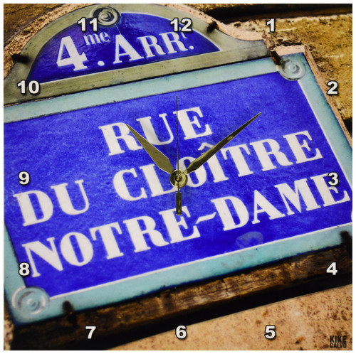 3dRose DPP_10485_1 Wall Clock, Paris France Notre Dame Cathedral, 10 by 10-Inch