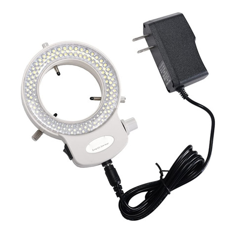 Microscope Accessories Kit for Adult Adjustable 144 LED Microscope Ring Light Stereo Microscope Illuminator with Power Adapter Accessory (Color : White)