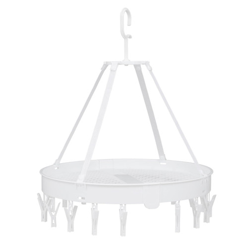 Cabilock Drying Rack Skirt Hanger with Clip Plastic Hangers with Clip Pant Hanger with Clip Trouser Hanger Underwear Hanger Dryer Multi Hanger Multifunction pp Clothespin Rack White