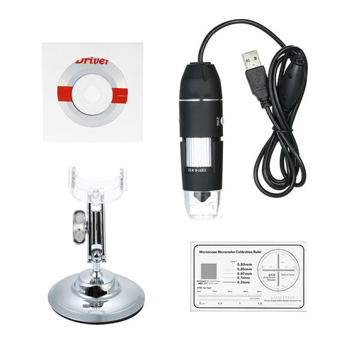 Microscope Adapter 1600X Magnification USB Digital Microscope 8-LED Light Magnifying Glass Microscope Accessories