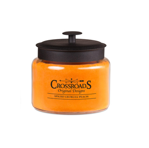 Crossroads Spiced Georgia Peach Jar Candle, 48-Ounce, Paraffin Wax