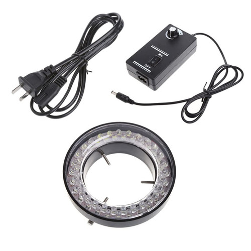 Microscope Adapter 60 LED Adjustable Ring Light Illuminator Lamp for Stereo Zoom Microscope Microscope Accessories