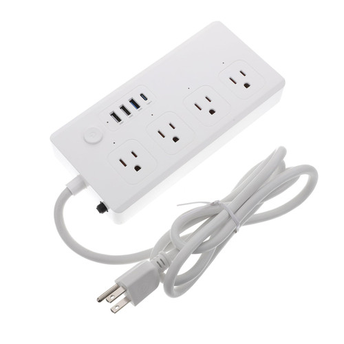OSALADI Surge Protected Outlet USB Extension Cords Surge Protected Extension Abs Plug Extender Surge Protector Heavy Duty Extension Cords Power Strip Lite Copper Type Charger White