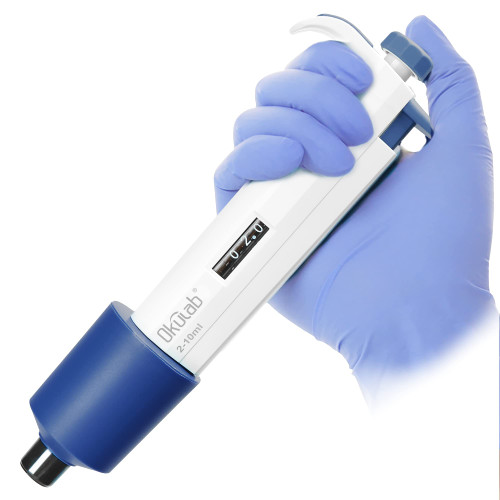Okulab Single-Channel Micropipette, 2-10ml, Manual Adjustable Mechanical Pipette, High-Accurate, Variable Volume, Autoclavable, TPMP10000A1
