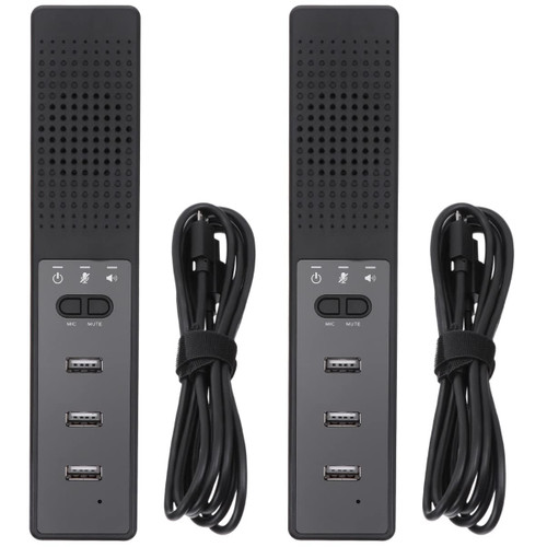 Mobestech 2 Pcs Mini Stereo Mini Computer Speaker USB Speaker Desktop Microphone Desktop Speaker USB Microphone Conference Microphone Chatting Microphone Desktops Loudspeaker Household Audio