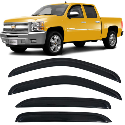 Tape on Window Visors Vent Deflectors Rain Guards for 07-14 Chevy Silverado & GMC Sierra 1500 2500HD 3500HD Crew Cab, Avalanche Suburban Yukon XL, 94515