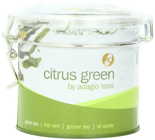Adagio Teas Clear-Top Tin Green Tea, Citrus Green, 4 Ounce
