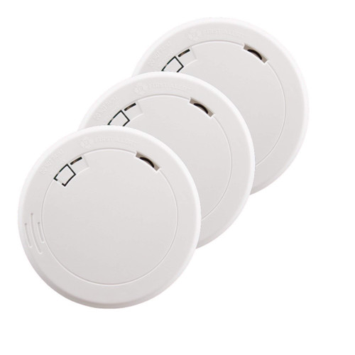 First Alert PR700 Slim Photoelectric Smoke Alarm | Battery Operated Smoke Detector (Pack of 3)