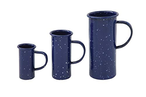 Creative Co-Op Blue Speckled Enamel Mugs (Set of 3 Sizes)