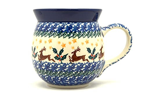 Polish Pottery Mug - 15 oz. Bubble - Prancer