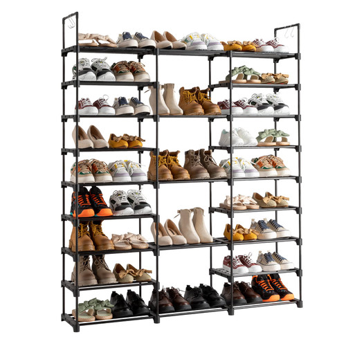 AMOPA 9 Tiers Shoe Rack Storage Organizer Shoe Shelf Organizer for Entryway Holds 50-55 Pairs Shoe, Stackable Shoe Cabinet Shoe Rack, Black AMOPA 9 Tiers Shoe Rack Storage Organizer Shoe Shelf Organizer for Entryway Holds 50-55 Pairs Shoe, Stackable Shoe Cabinet Shoe Rack, Black