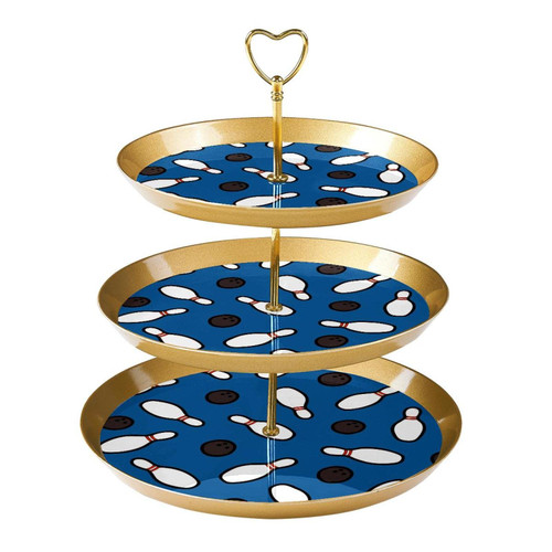 Cupcake Stand Holder Plastic Dessert Stand Cake Stand 3 Tiered Serving Stand Display Stand, Cartoon Bowling