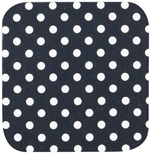 3dRose LLC Black and White Polka Dot Print Coaster, Soft, Set of 8