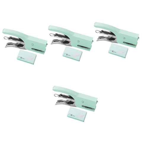 HAPINARY 4 Sets Hand-held Stapler Colored Staples High Capacity Stapler Accesorios para Escritorio Compact File Stapler Large Capacity Stapler Save Power Stapler Household Paper Stapler Jam