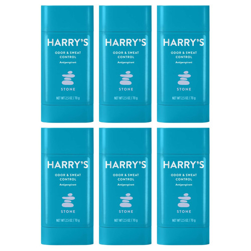 Harry's Deodorant & Antiperspirant - Odor & Sweat Control Antiperspirant for Men - Stone (6 Count)
