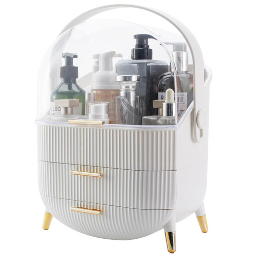 RMAN Makeup Organizer for Vanity Make up and Cosmetics Storage with Lid and Drawers Skincare Organizers Display Cases for Countertop Bathroom Dresser RMAN Makeup Organizer for Vanity Make up and Cosmetics Storage with Lid and Drawers Skincare Organizers Display Cases for Countertop Bathroom Dresser