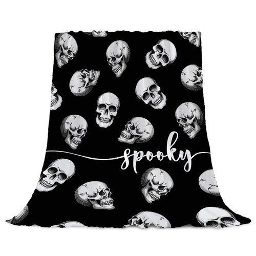 YeeJu Halloween Throw Blanket Queen Size Black Spooky Skull Blanket for Bed Couch Sofa Large Big Cozy Soft Lightweight Fuzzy Plush Fleece Blankets and Throws Holiday Decorative Blanket 90x90 YeeJu Halloween Throw Blanket Queen Size Black Spooky Skull Blanket for Bed Couch Sofa Large Big Cozy Soft Lightweight Fuzzy Plush Fleece Blankets and Throws Holiday Decorative Blanket 90x90