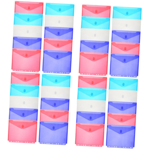 NOLITOY 40 Pcs File Holder Clear Storage Tote Pocket Binder Flexible Binder Plastic Envelope Folder Binder Folder Receipt Folder Practical File Organizers File Bags Pp A4 Documents Button