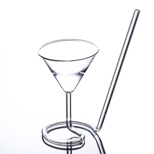VERDDE Wine Cup, Cocktail Goblet Glass Wiht Glass Pipette Crystal Martini Glasses Wine Glasses Beer Champagne Juice Drink Cup Glassware Drinkware