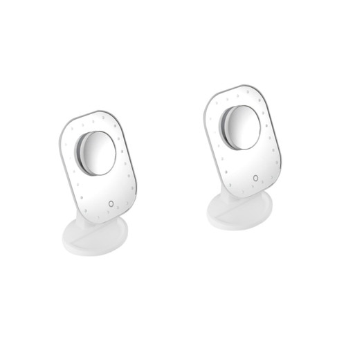 minkissy 2pcs Led Vanity Mirror Mirrors Makeup Vanity Mirror 10x Magnifying Mirror Light Bulb Mirror Nail Art Mat Portable Makeup Mirror Led Cosmetic Mirror Dresser Mirror USB White Mask
