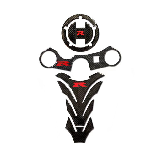 Motorcycle Tank Pads for Su&zuki GSXR600 GSXR750 K6 K7 2006 2007 Fuel Gas Cap Cover Tank Pad Protector Triple Clamp Carbon Sticker Decal Motorcycle