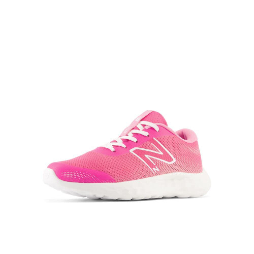 New Balance Girls DynaSoft 520 V8 Lace-Up Running Shoe, Hi-Pink/White/Signal Pink, 7 Big Kid