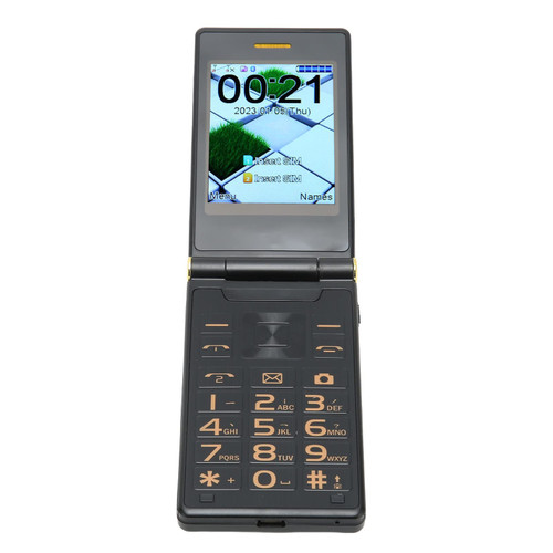 Estink Large Button Cell Phone for The Elderly, 3 Inch Dual Screen 2G Flip Phone, Unlocked Version, Dual SIM Dual Standby, with LED Flashlight, for The Elderly use (Gold)