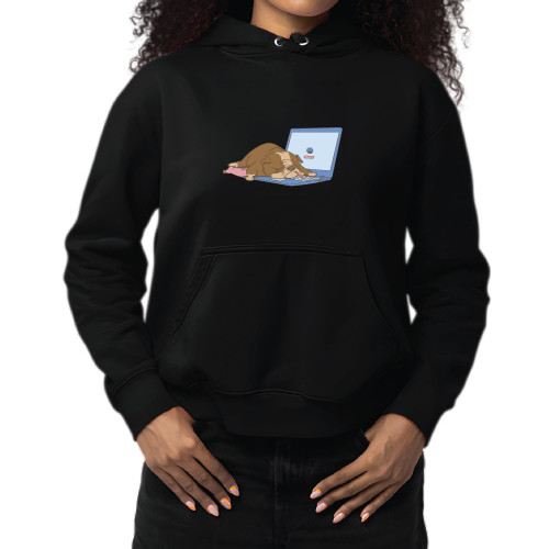 Funny Bulldog Gift for Laptop Users for Animal Lovers Black and Muticolor Unisex Hoodie Funny Bulldog Gift for Laptop Users for Animal Lovers Black and Muticolor Unisex Hoodie