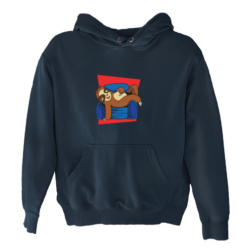 Funny Sloth Gift for Couch Lovers Present for Animal Lovers Navy and Muticolor Unisex Hoodie Funny Sloth Gift for Couch Lovers Present for Animal Lovers Navy and Muticolor Unisex Hoodie