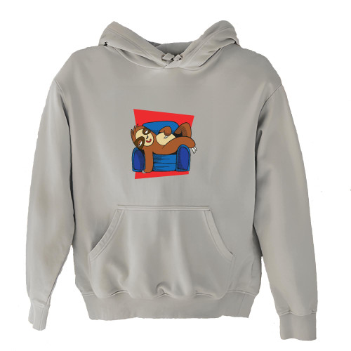Funny Sloth Gift for Couch Lovers Present for Animal Lovers White and Muticolor Unisex Hoodie
