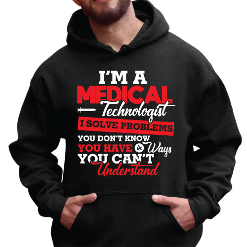 Gift for Medical Technologist Laboratory Science Microbiology Microscope Fans Black and Muticolor Unisex Hoodie
