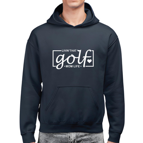 Gift for Mom Who Loves Golf Stylish and Black and Muticolor Unisex Hoodie