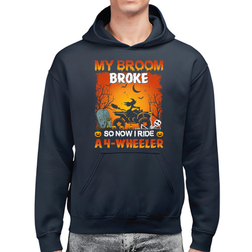 Halloween Gift for 4 Witches Fun Broom Riding Black and Muticolor Unisex Hoodie Halloween Gift for 4 Witches Fun Broom Riding Black and Muticolor Unisex Hoodie