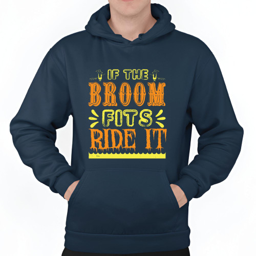 Halloween Gift for Witches Ages 23 and Up Ride If the Broom Fits Black and Muticolor Unisex Hoodie