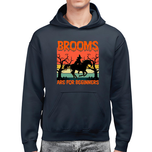 Halloween Gift Idea for BeginnersHorse Witch Brooms Black and Muticolor Unisex Hoodie Halloween Gift Idea for BeginnersHorse Witch Brooms Black and Muticolor Unisex Hoodie