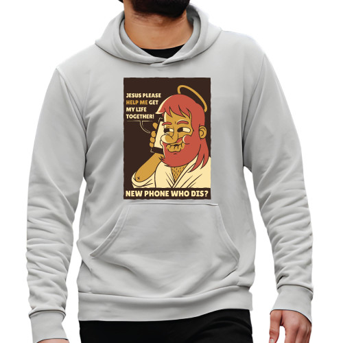 Jesus Phone Call Prayer Gift Inspirational Support for Struggling Souls Gray and Muticolor Unisex Hoodie