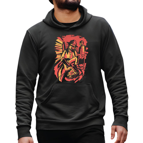 Private Investigator Gift Gift for Private Investigator Fans Rotary Dial Phone Design Black and Muticolor Unisex Hoodie