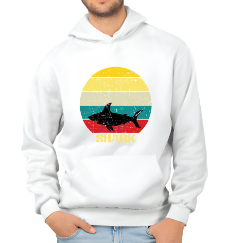 Unique Shark themed Gifts Gift Idea for Family and Friends White and Muticolor Unisex Hoodie Unique Shark themed Gifts Gift Idea for Family and Friends White and Muticolor Unisex Hoodie