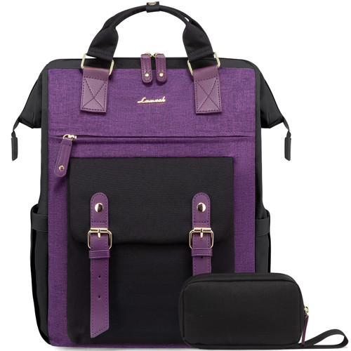 LOVEVOOK Laptop Backpack for Women Work Travel Computer Backpacks Purse, Doctor Nurse Bag Teacher Business Laptop Bag, Fashion College Backpack Casual Daypack, 15.6 Inch, Black-Purple-Purple LOVEVOOK Laptop Backpack for Women Work Travel Computer Backpacks Purse, Doctor Nurse Bag Teacher Business Laptop Bag, Fashion College Backpack Casual Daypack, 15.6 Inch, Black-Purple-Purple