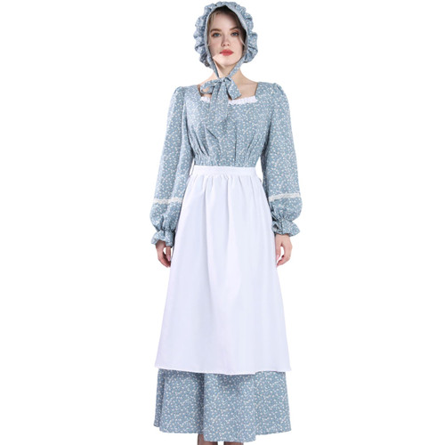 LSYYSKB Women Pioneer Dress Prairie Colonial Costume Dress 1800s American Historical Pioneer Prairie Laura Costumes LSYYSKB Women Pioneer Dress Prairie Colonial Costume Dress 1800s American Historical Pioneer Prairie Laura Costumes