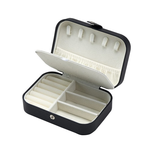 LtyTz Travel Jewelry Box, PU Leather Small Jewelry Organizer for Women Girls, Double Layer Portable Mini Travel Case Display Storage Holder Boxes for Stud Earrings, Rings, Necklaces, Bracelets (Blue)