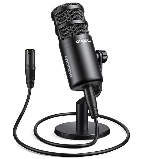 MAONO XLR Podcast Microphone, Cardioid Studio Dynamic Mic for Vocal Recording, Streaming, Voice-Over, Voice Isolation Technology, Metal Mic, Works for Audio Interface, Mixer, Sound Card-PD100 MAONO XLR Podcast Microphone, Cardioid Studio Dynamic Mic for Vocal Recording, Streaming, Voice-Over, Voice Isolation Technology, Metal Mic, Works for Audio Interface, Mixer, Sound Card-PD100
