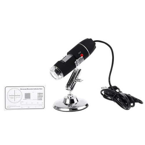 Microscope Accessories Kit 1600X Camera 8LED USB Digital Microscope Magnifying with Stand Microscope Slides