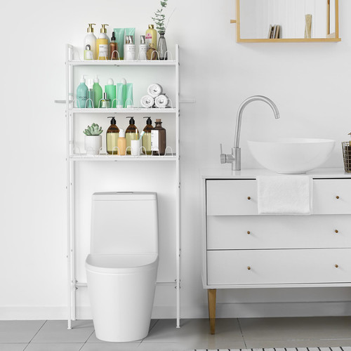 NOVIMANGO Over Toilet Bathroom Organizer, Over Toilet Storage Shelf Cabinet White, Toilet Storage Rack Freestanding Bathroom Space Saver Bathroom Storage Shelf Over Toilet for Restroom,Laundry,Wooden NOVIMANGO Over Toilet Bathroom Organizer, Over Toilet Storage Shelf Cabinet White, Toilet Storage Rack Freestanding Bathroom Space Saver Bathroom Storage Shelf Over Toilet for Restroom,Laundry,Wooden