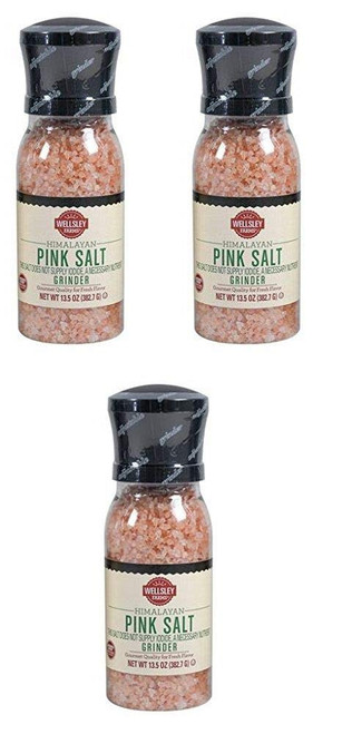 Wellsley Farms Himalayan Pink Salt Grinder, 13.5 Ounce Pack of 3